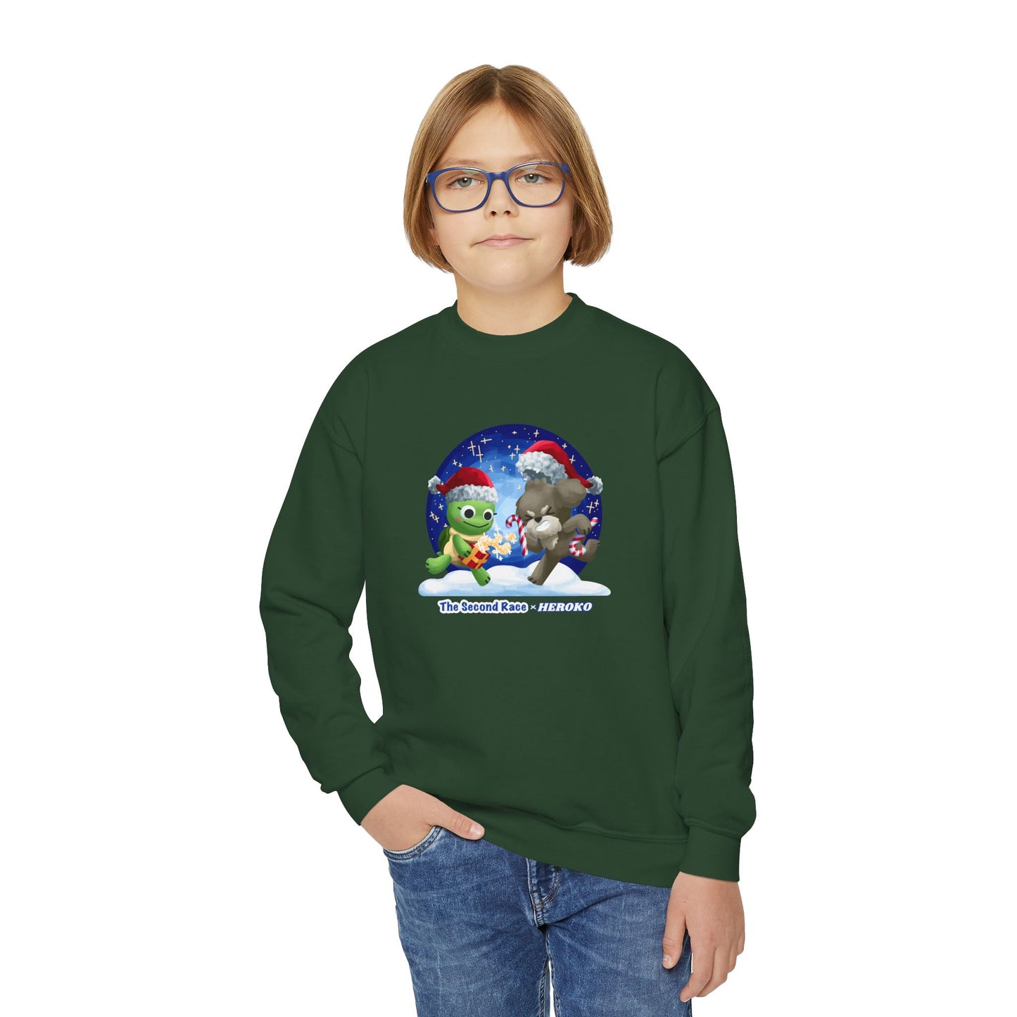 Kids Christmas Turtle and Puppy Crewneck Sweatshirt