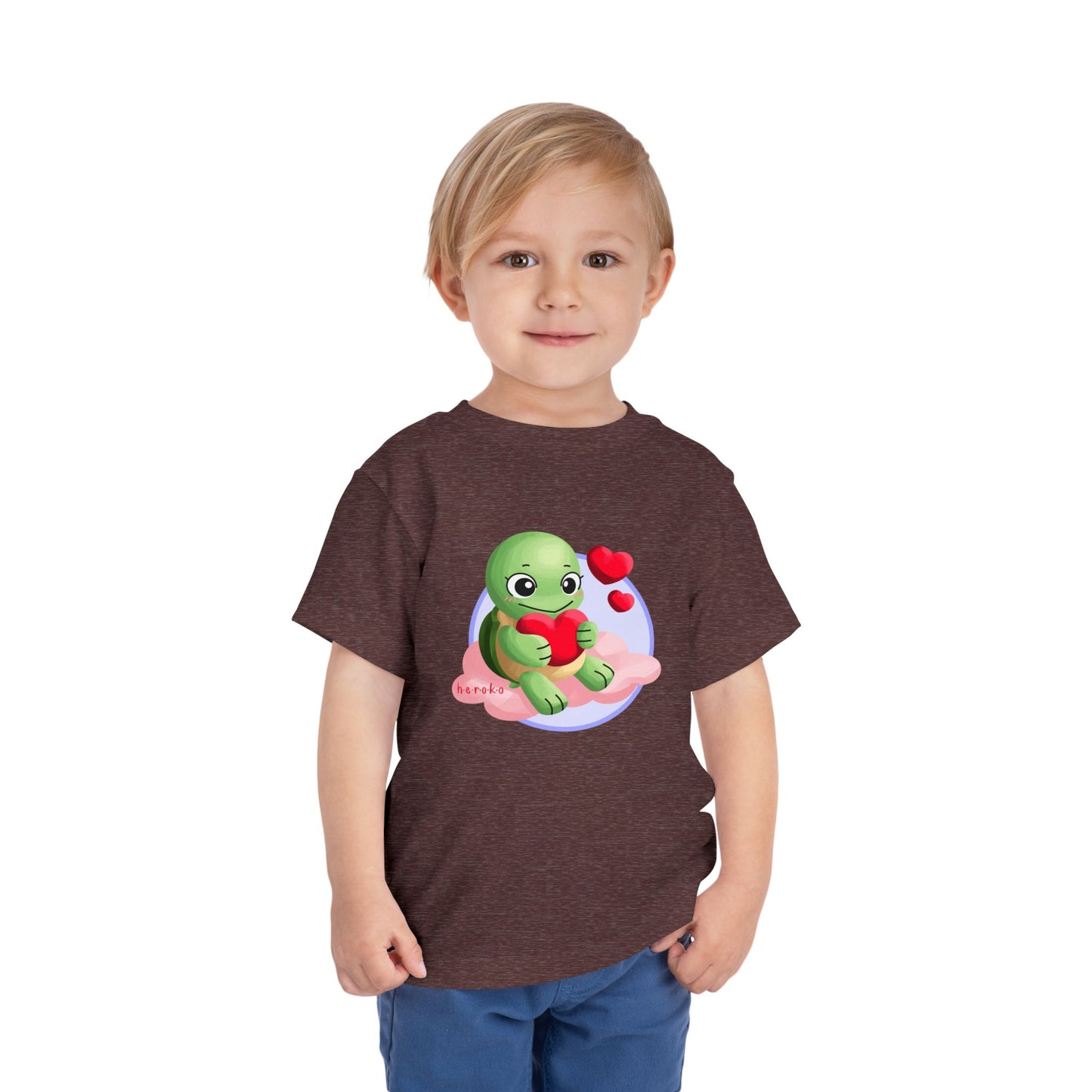 Toddler Tee - Cute Turtle Valentine's Day Design