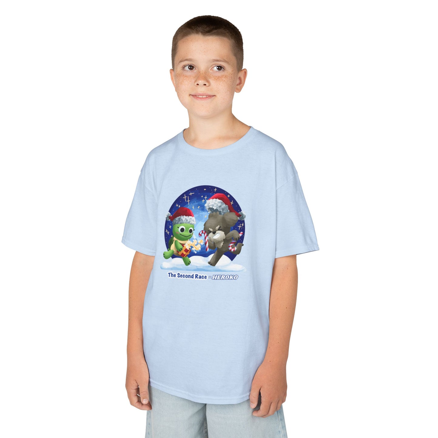 Kids Tee - Cute Holiday Turtle and Puppy in a Snow Globe from "The Second Race"