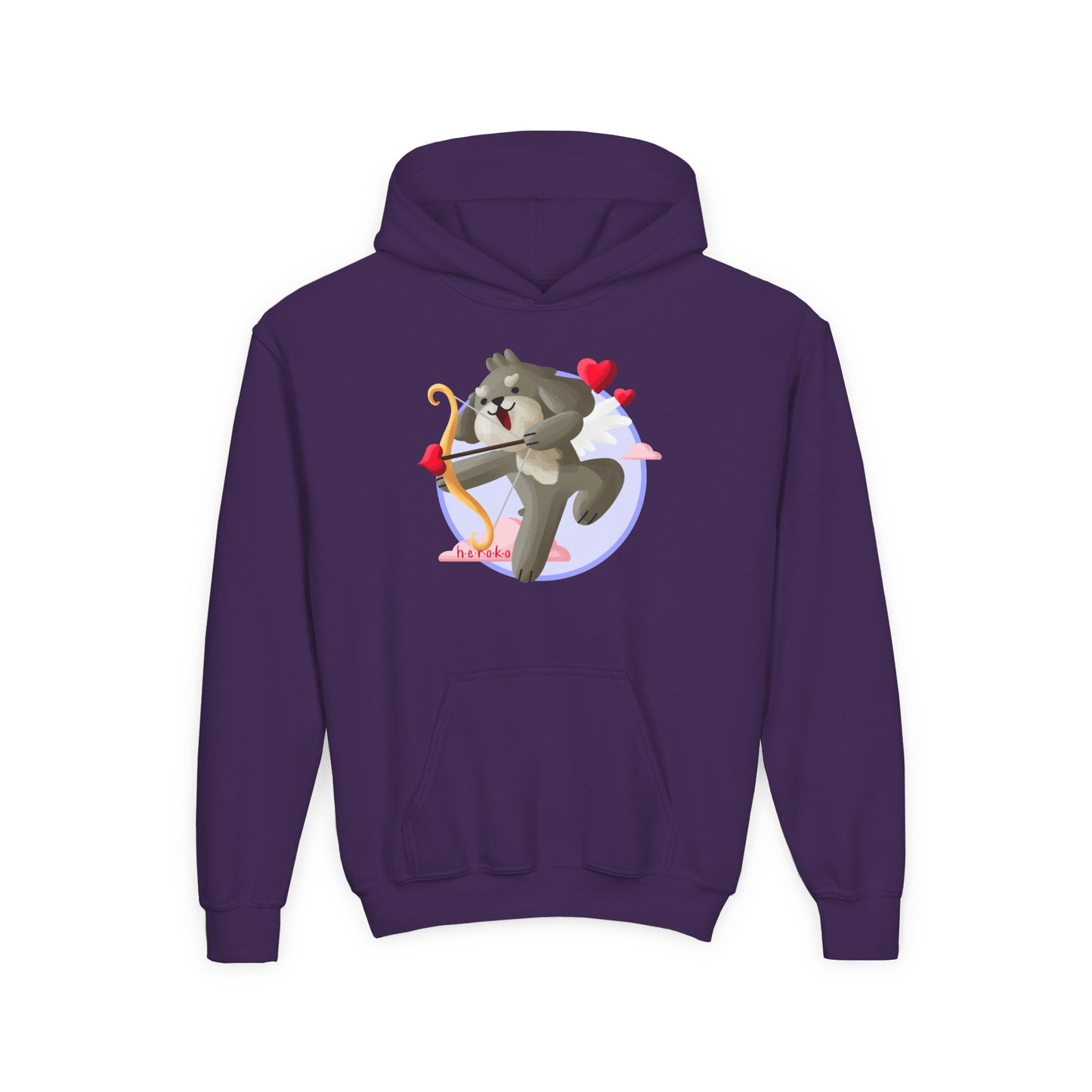 Kids Hoodie - Cute Dog Valentine's Day Design