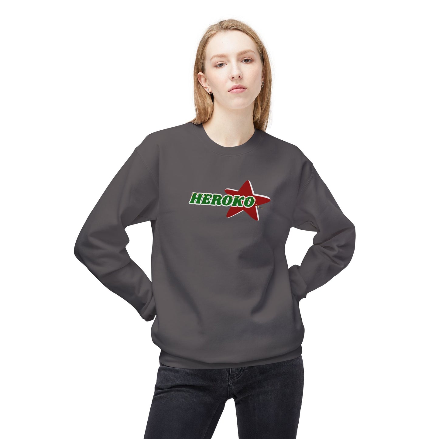 Adults HEROKO CHRISTMAS STAR Fleece Crewneck Sweatshirt