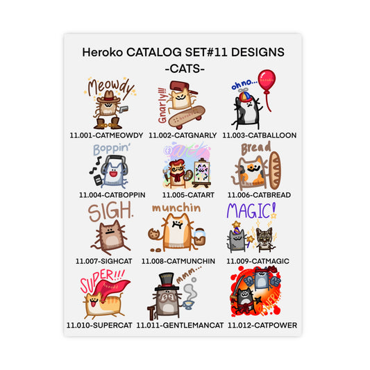 Heroko CATALOG SET#11 DESIGNS - CATS on a Poster