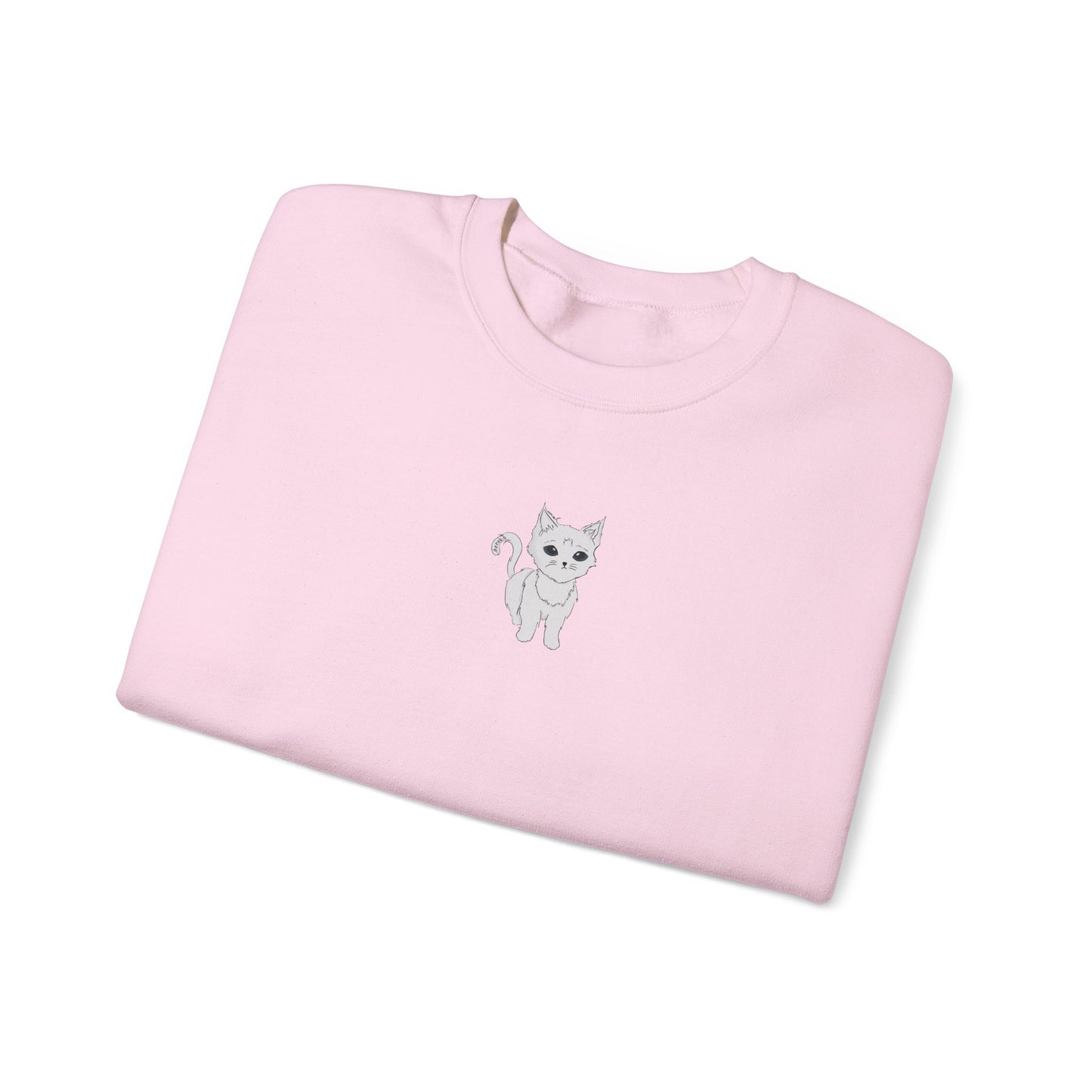 Adults WHITE CAT Crewneck Sweatshirt