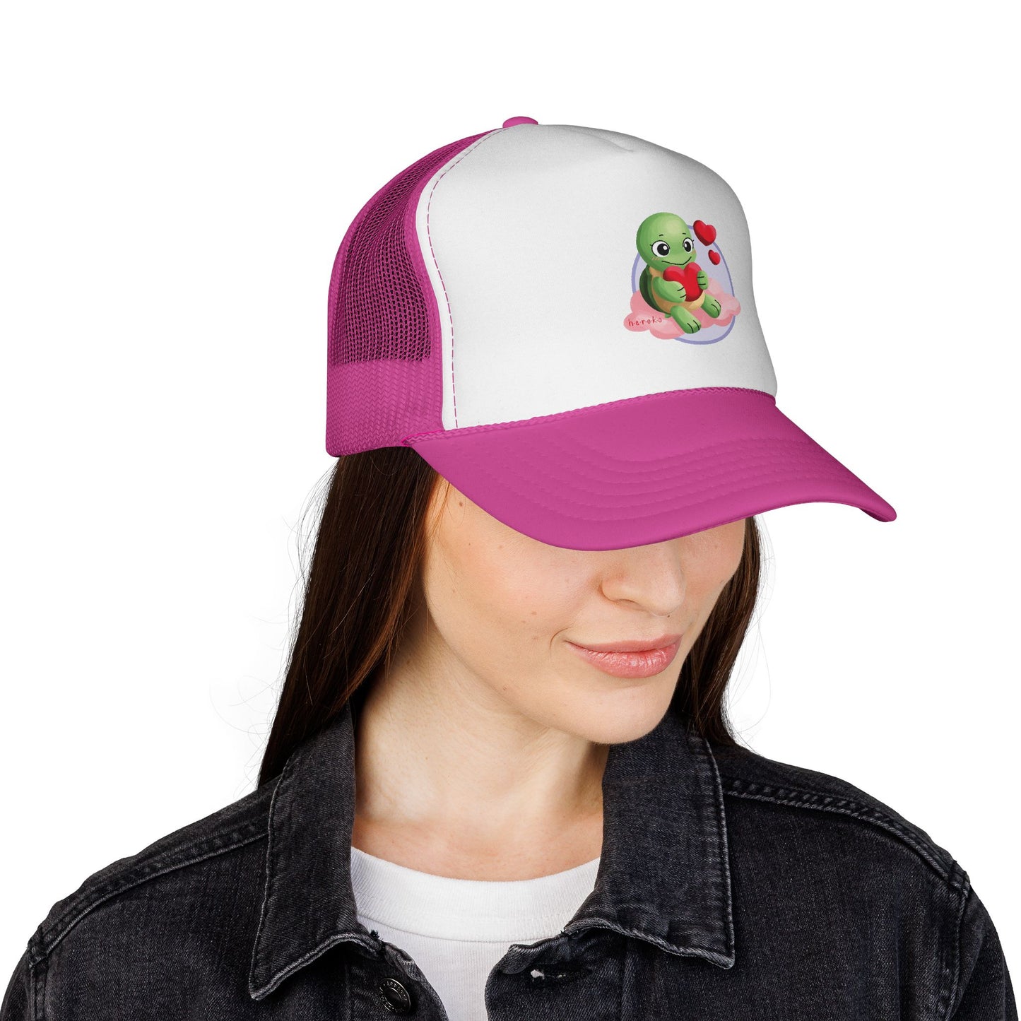 Cute Turtle Valentine's Day Design Trucker Cap/Hat