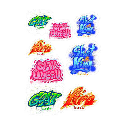 Graffiti 8 STICKERS -SET Kiss-Cut Vinyl Decals