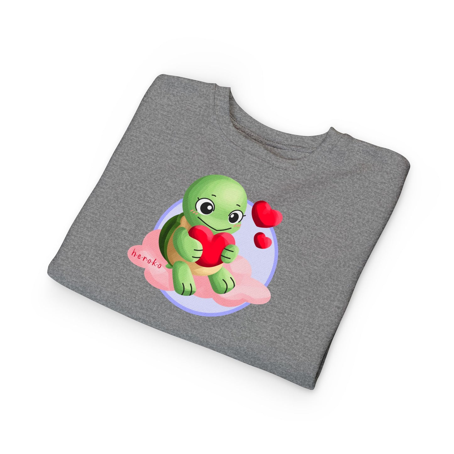 Toddler Sweatshirt  - Cute Turtle Valentine's Day Design