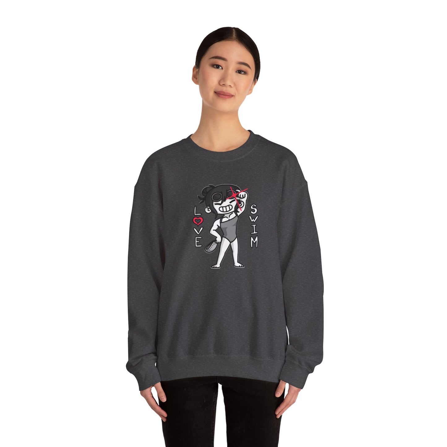 Adults GIRLS LOVE SWIM Crewneck Sweatshirt