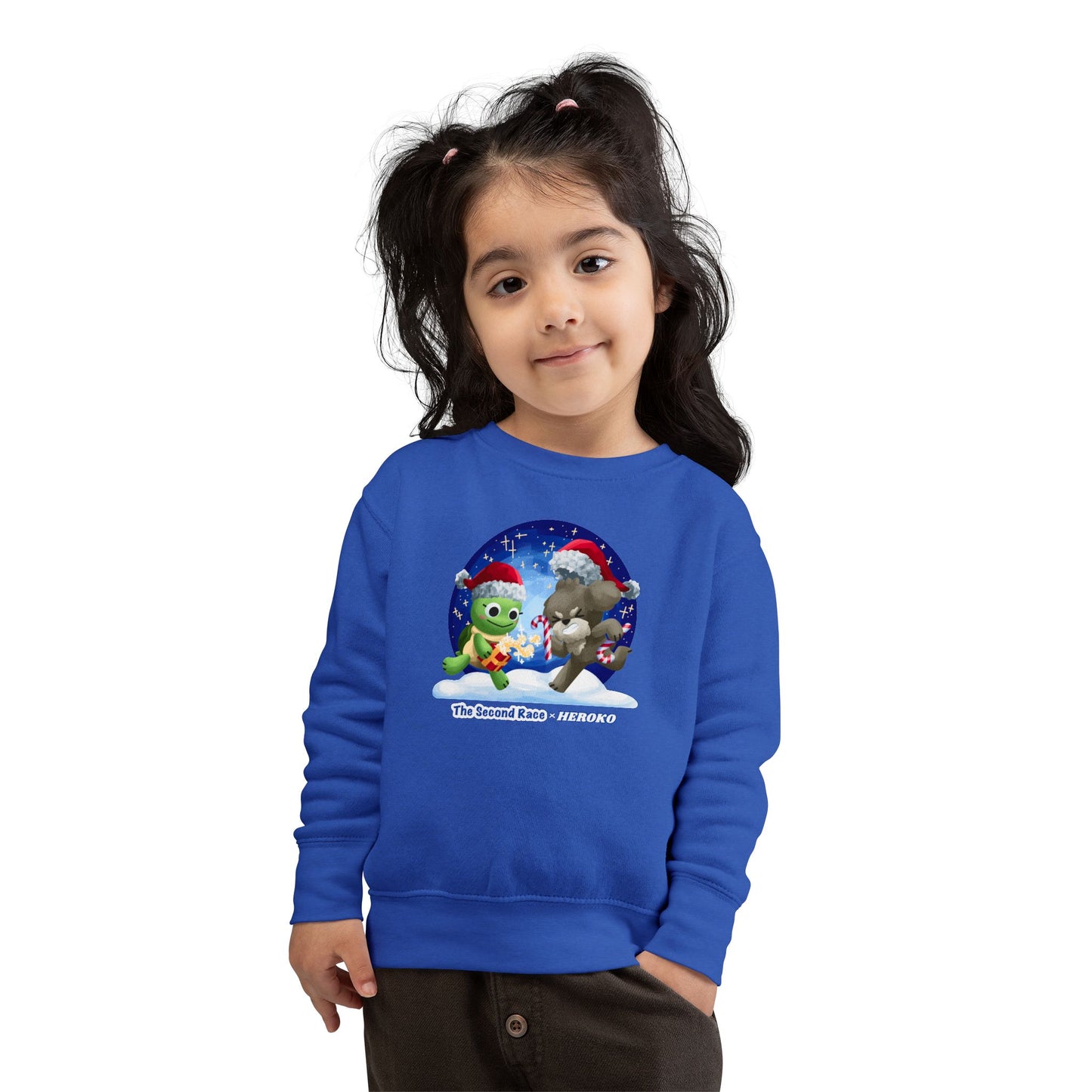 Toddler Sweatshirt - Cute Holiday Turtle & Puppy Friends Christmas Design