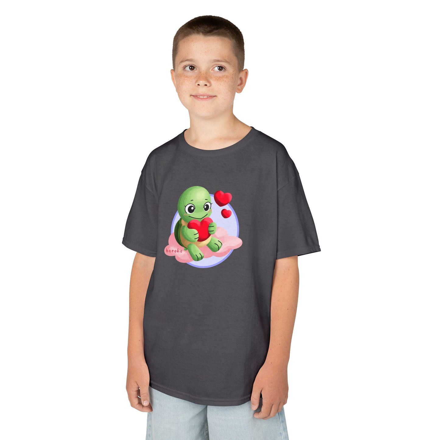 Kids Tee -Cute Turtle Valentine's Day Graphic Tee