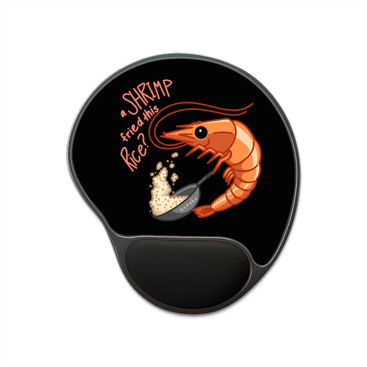 Heroko (IYP) A SHRIMP FRIED RICE BLACK Mouse Pad With Wrist Rest