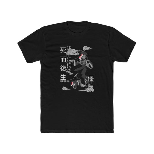 Spooky Unisex Tee, Chinese Ancient Zombies B&W Design