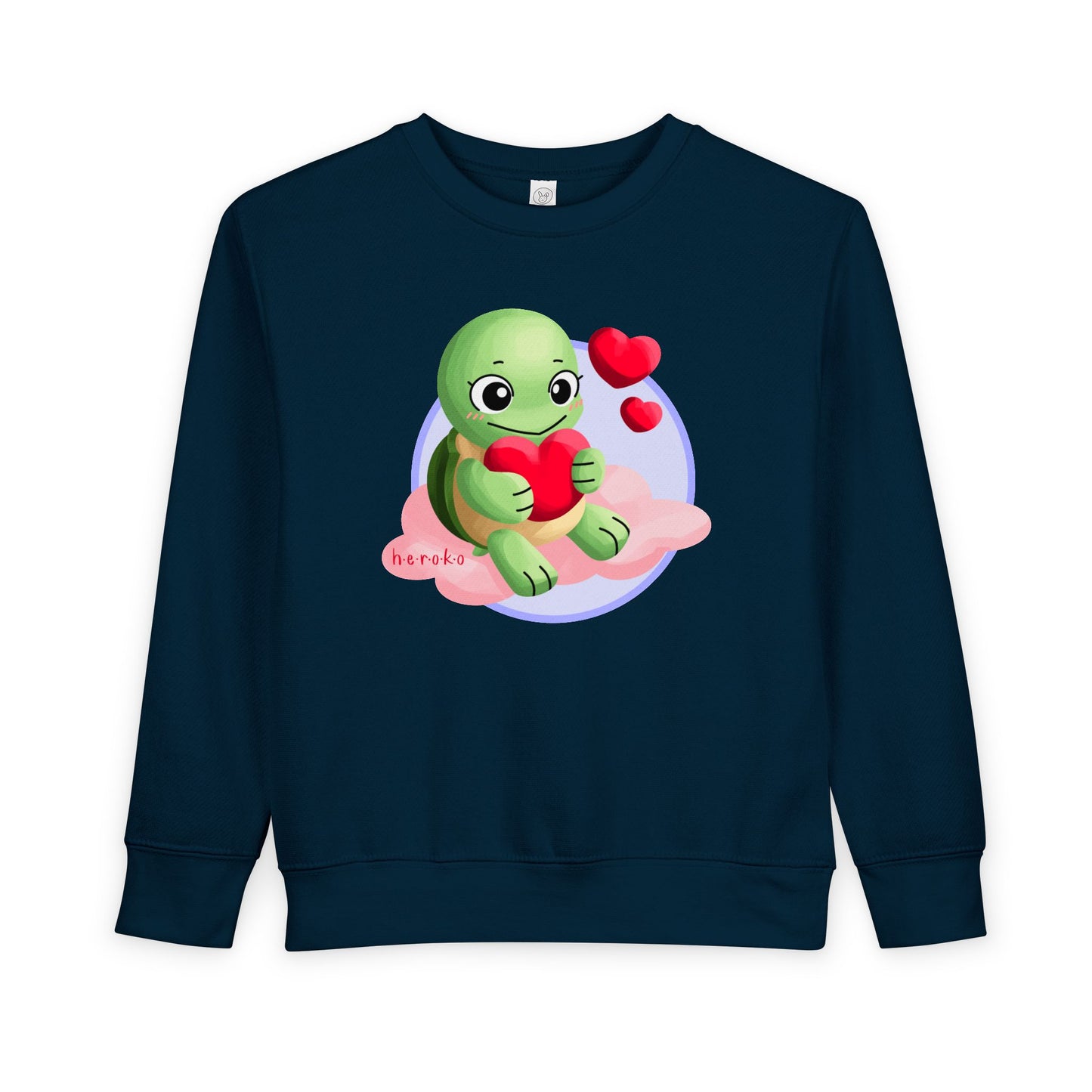 Toddler Sweatshirt  - Cute Turtle Valentine's Day Design