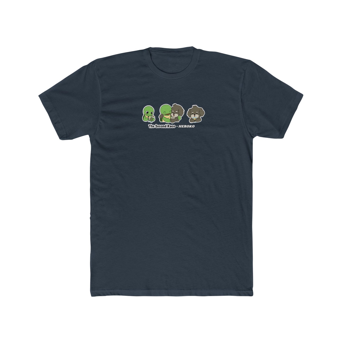 Adults Tee for "The Second Race" Book Turtle & Puppy Trio