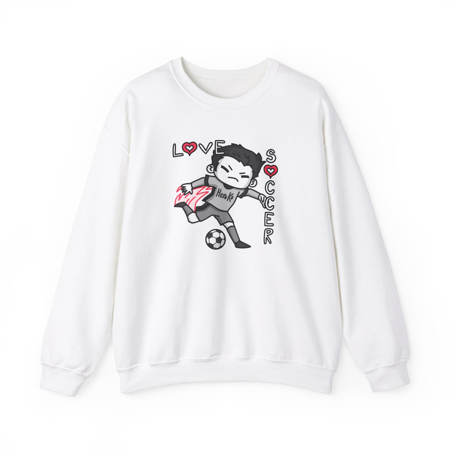 Adults BOYS LOVE SOCCER Crewneck Sweatshirt