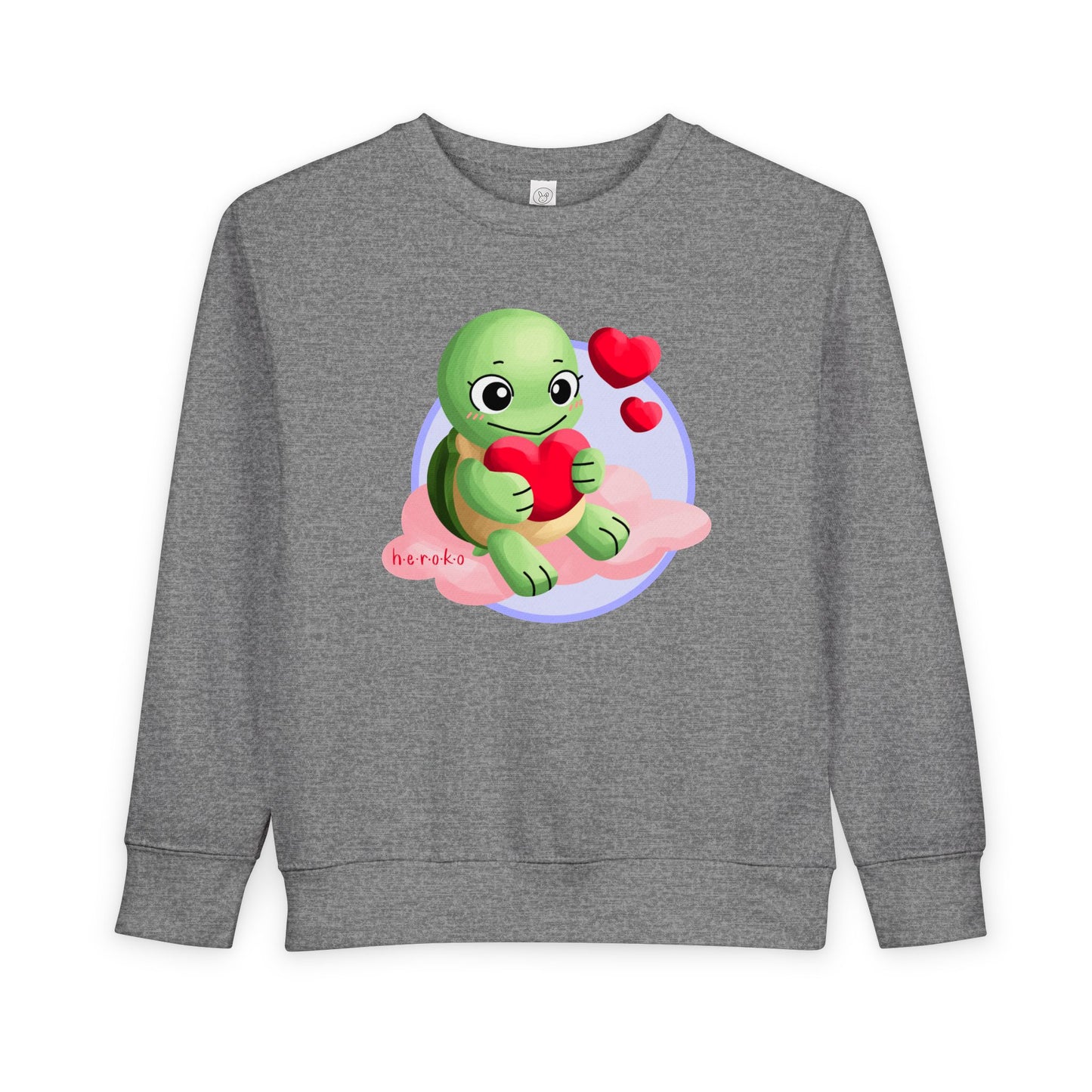Toddler Sweatshirt  - Cute Turtle Valentine's Day Design