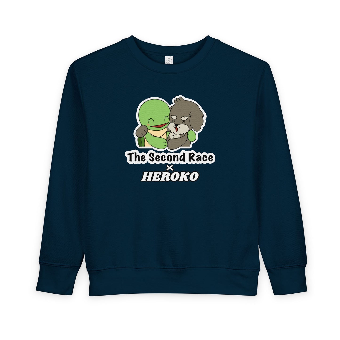 Toddler Sweatshirt - ‘The Second Race x Heroko’ Cute Turtle & Pup Kids Crewneck