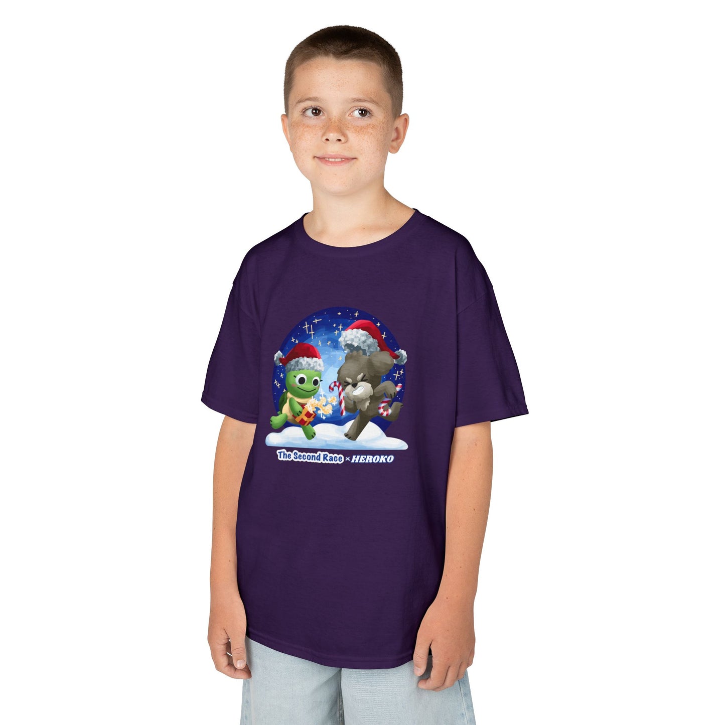 Kids Tee - Cute Holiday Turtle and Puppy in a Snow Globe from "The Second Race"