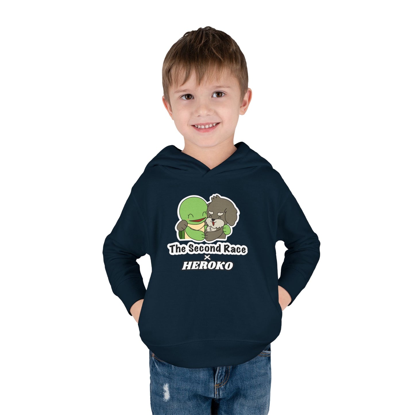 Toddler Hoodie - Cute Turtle & Dog "The Second Race" Fleece Pullover