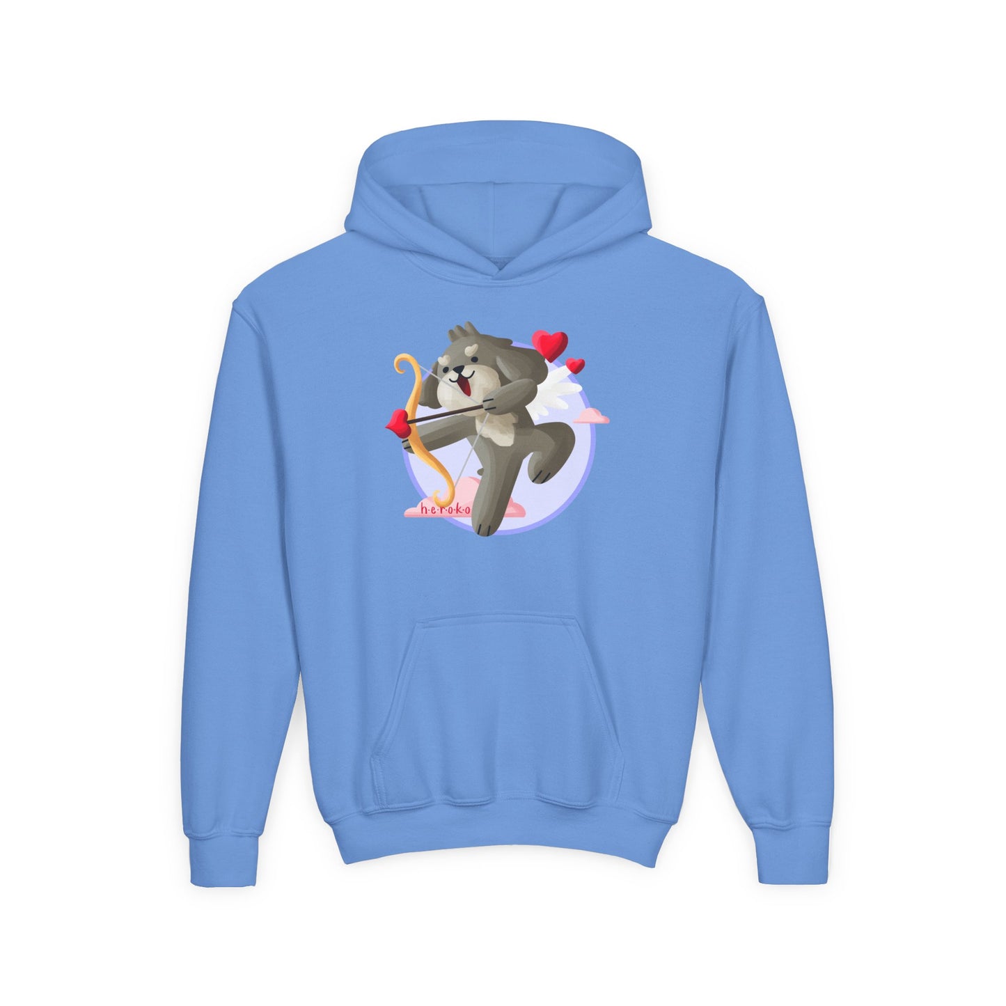 Kids Hoodie - Cute Dog Valentine's Day Design
