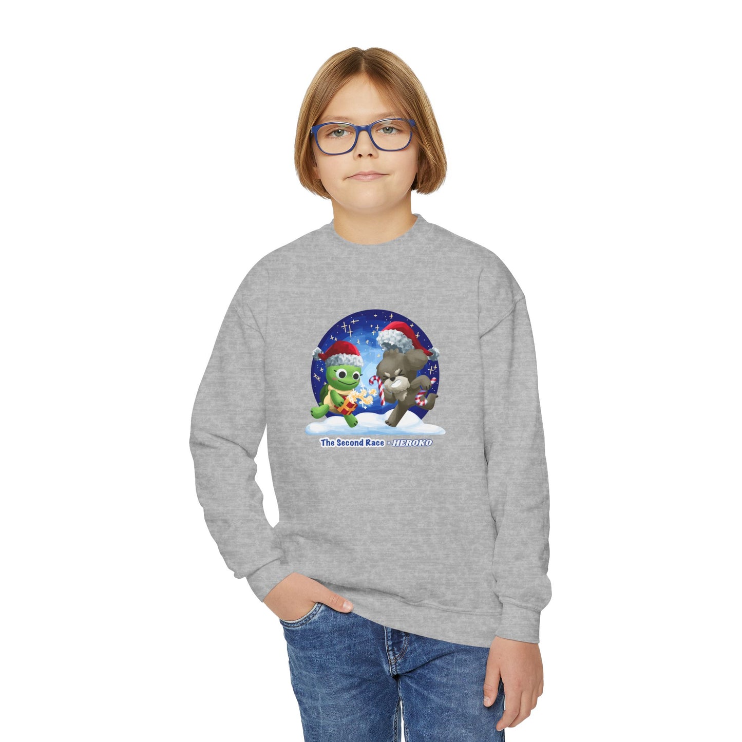 Kids Christmas Turtle and Puppy Crewneck Sweatshirt