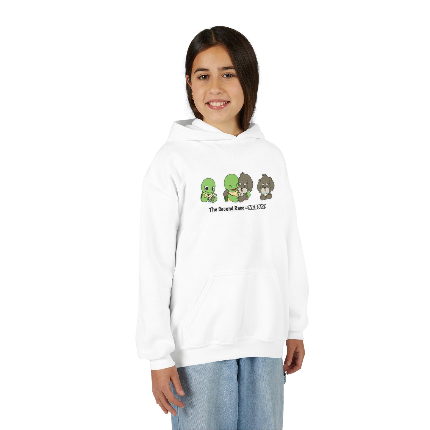 Kids Hoodie — Cute Turtle and Puppy Trios "The Second Race"