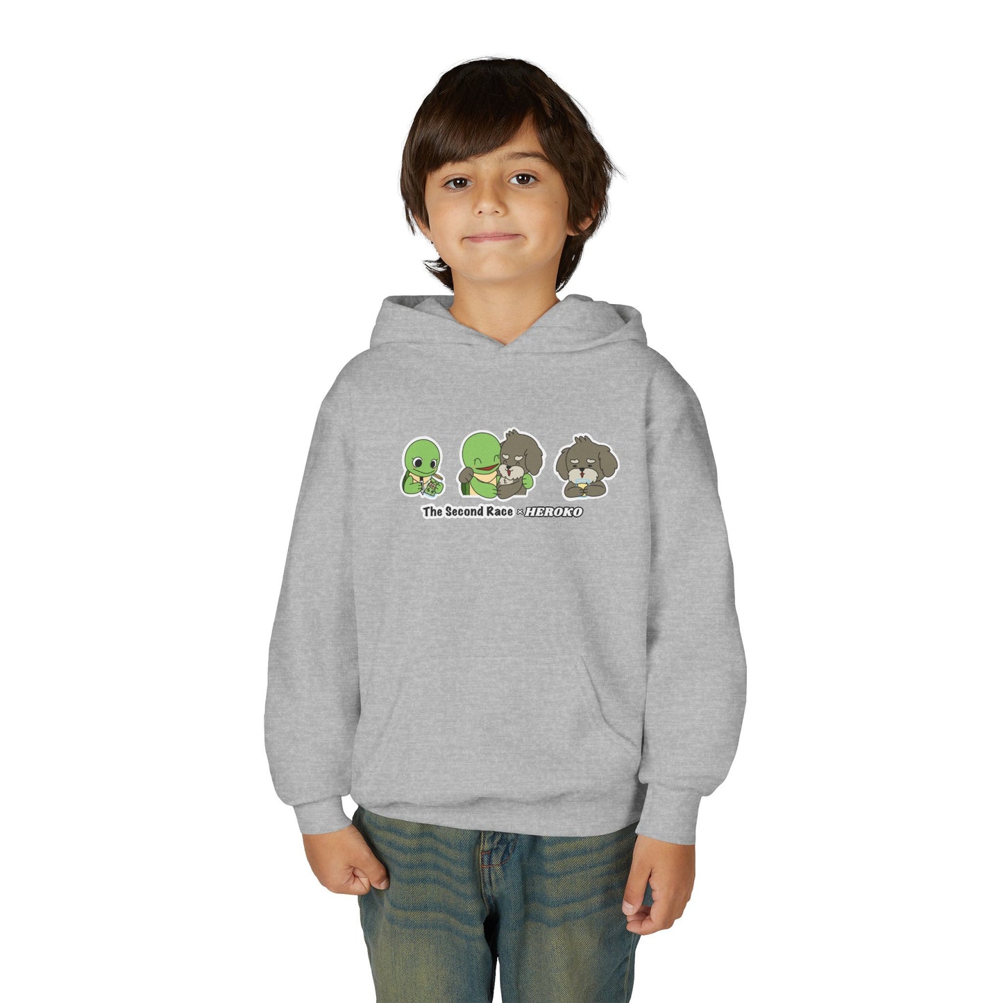 Kids Hoodie — Cute Turtle and Puppy Trios "The Second Race"