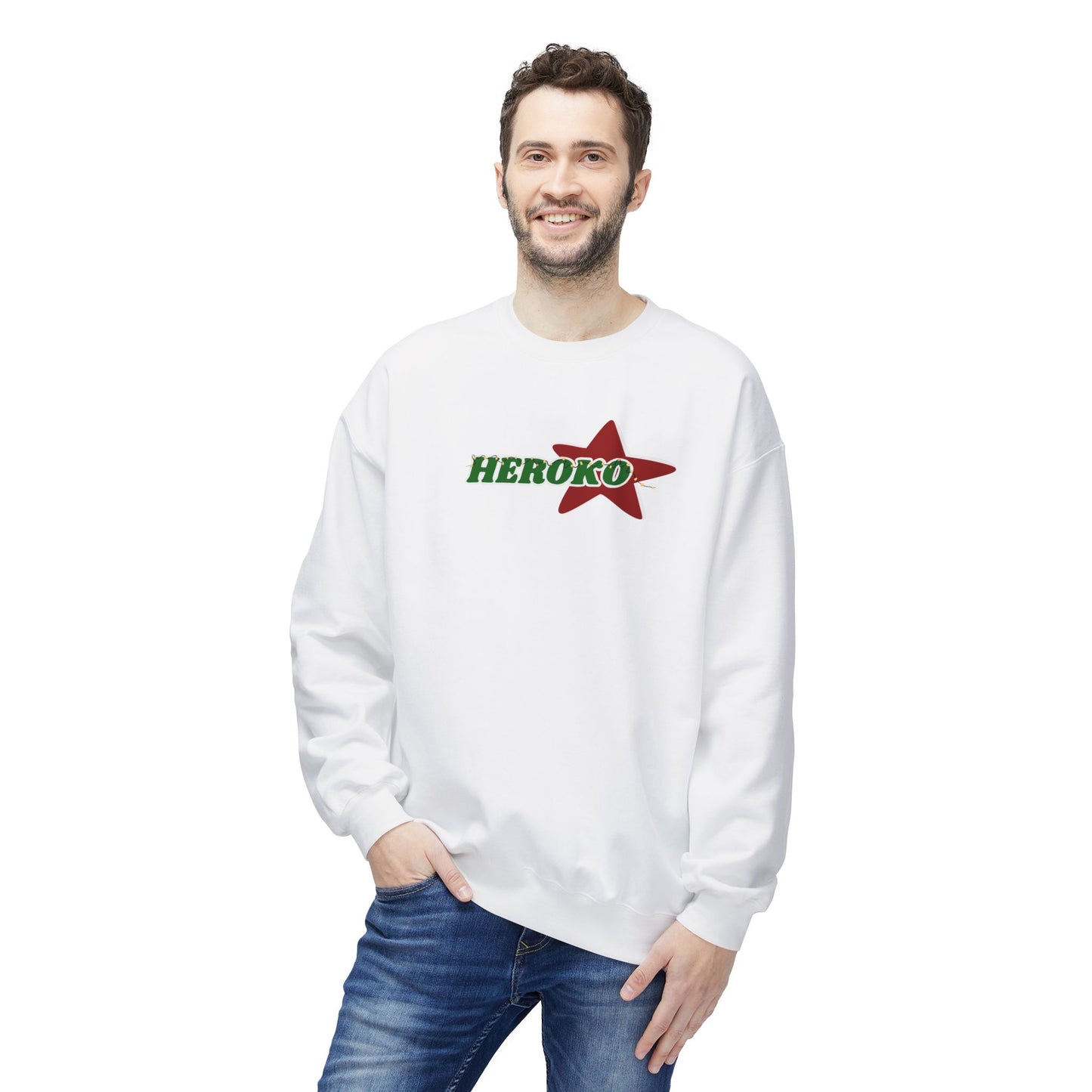 Adults HEROKO CHRISTMAS STAR Fleece Crewneck Sweatshirt