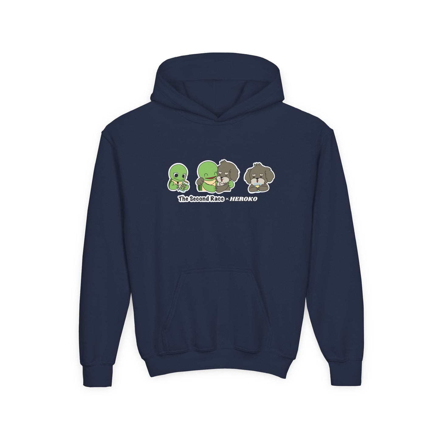 Kids Hoodie — Cute Turtle and Puppy Trios "The Second Race"