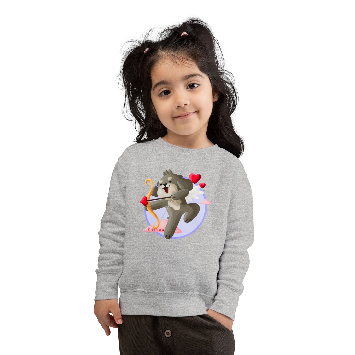 Toddler Sweatshirt  - Cute Dog Valentine's Day Design