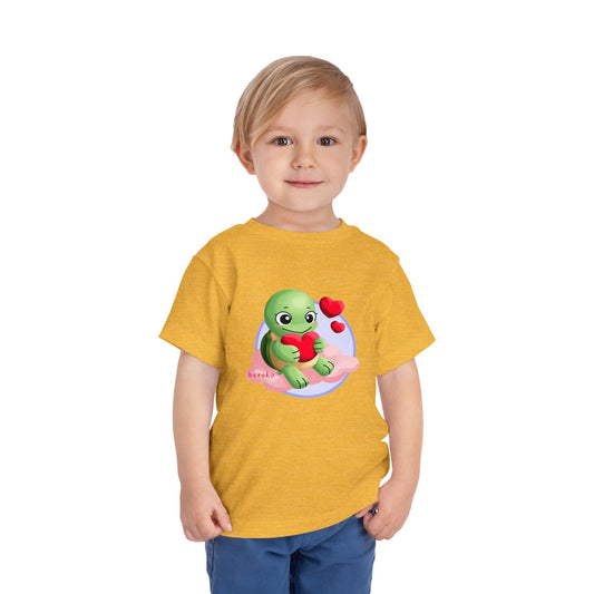Toddler Tee - Cute Turtle Valentine's Day Design