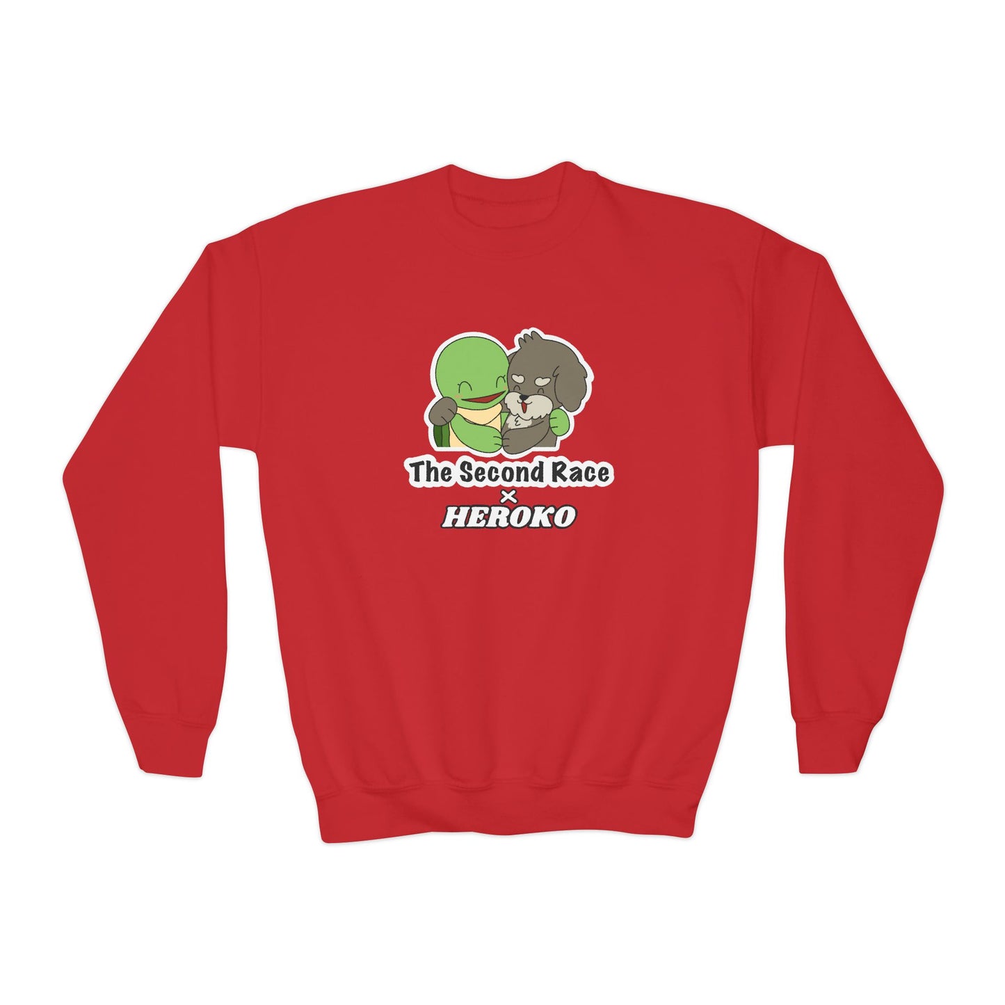Kids Hugging Turtle & Puppy Crewneck Sweatshirt — The Second Race