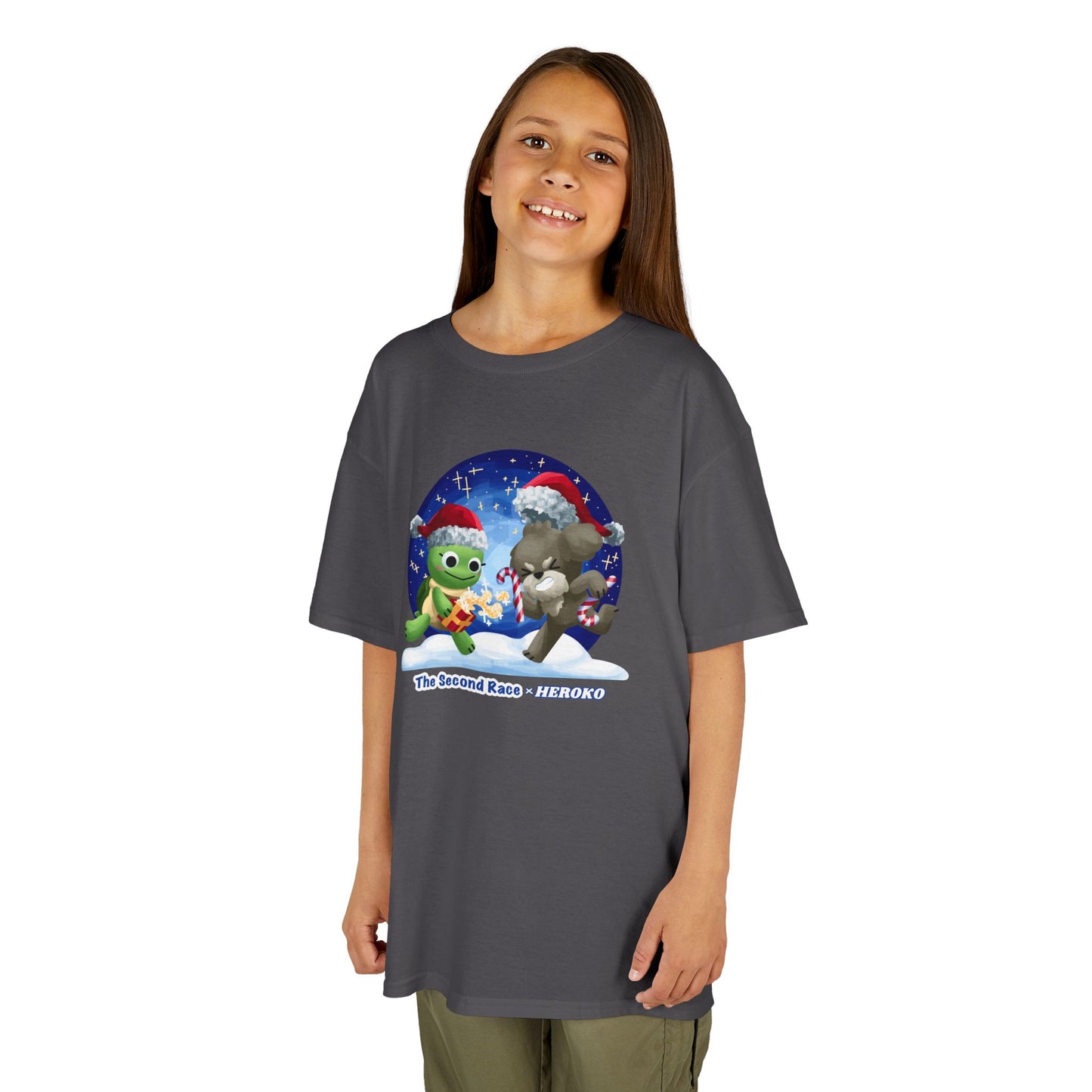 Kids Tee - Cute Holiday Turtle and Puppy in a Snow Globe from "The Second Race"