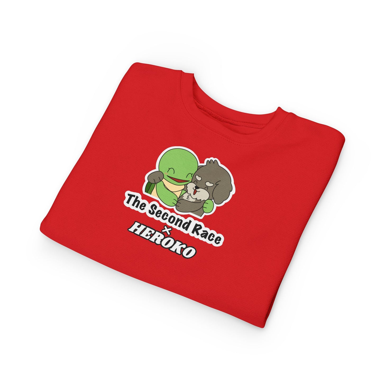 Toddler Sweatshirt - ‘The Second Race x Heroko’ Cute Turtle & Pup Kids Crewneck