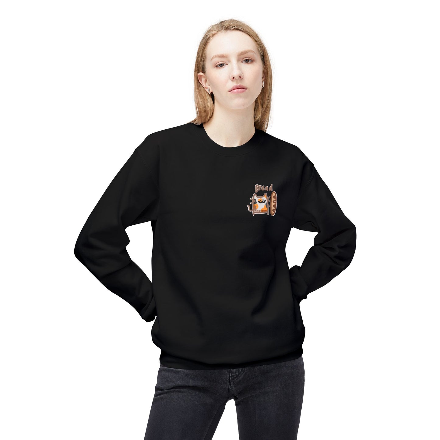 Adults CATS BREAD Fleece Crewneck Sweatshirt