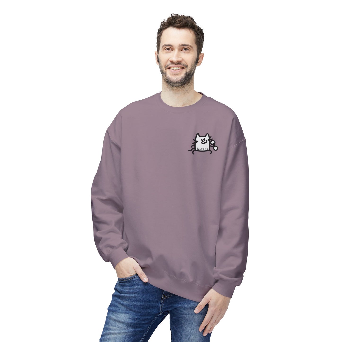 Adults CATS WORKIN’ OUT Fleece Crewneck Sweatshirt