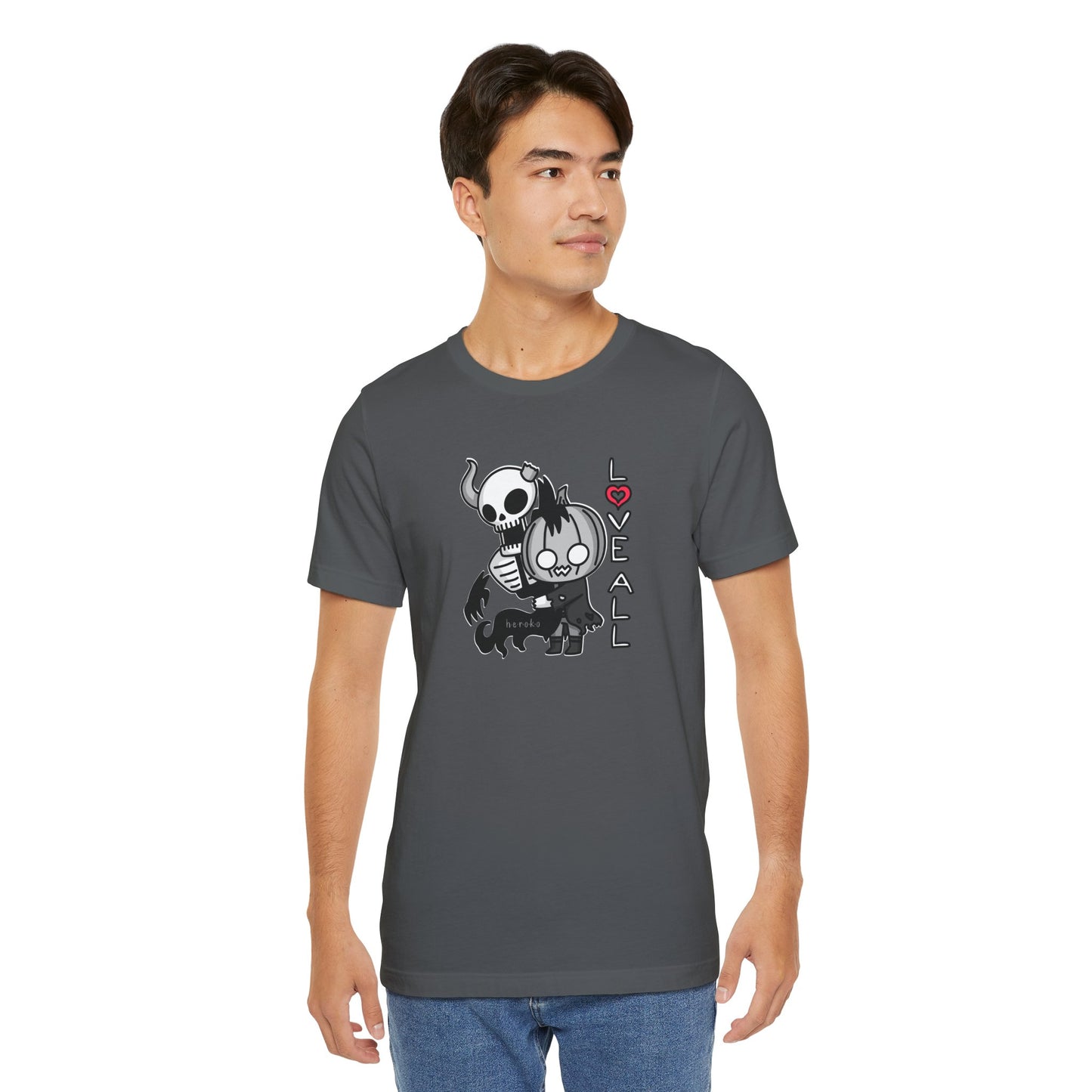 Adults LOVE ALL SKELETON Retail Fit Cotton Tee