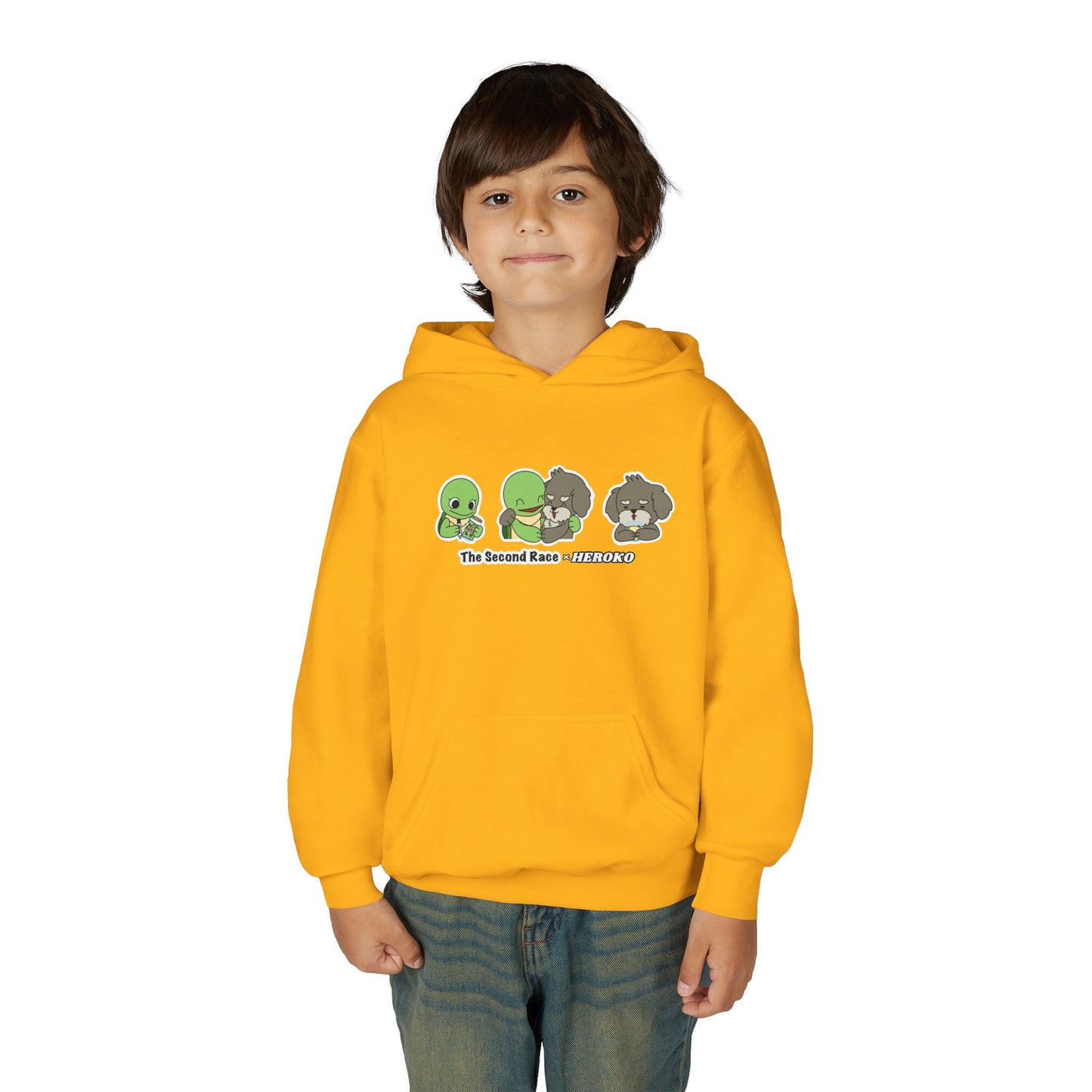 Kids Hoodie — Cute Turtle and Puppy Trios "The Second Race"