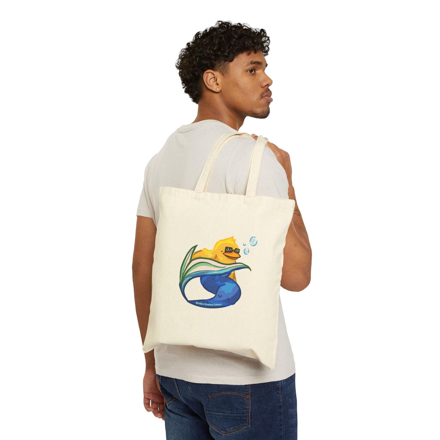 Mermaid Ducky Canvas Tote Bag