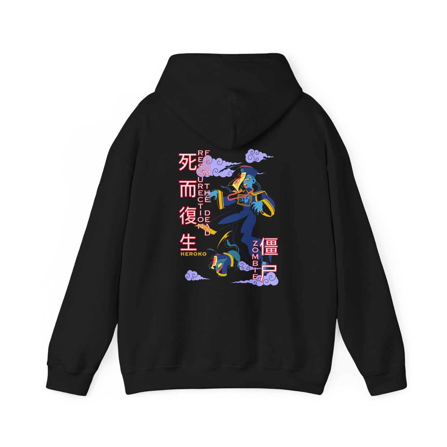 Adults Unisex Hoodie, Chinese Ancient Zombies Design on Back