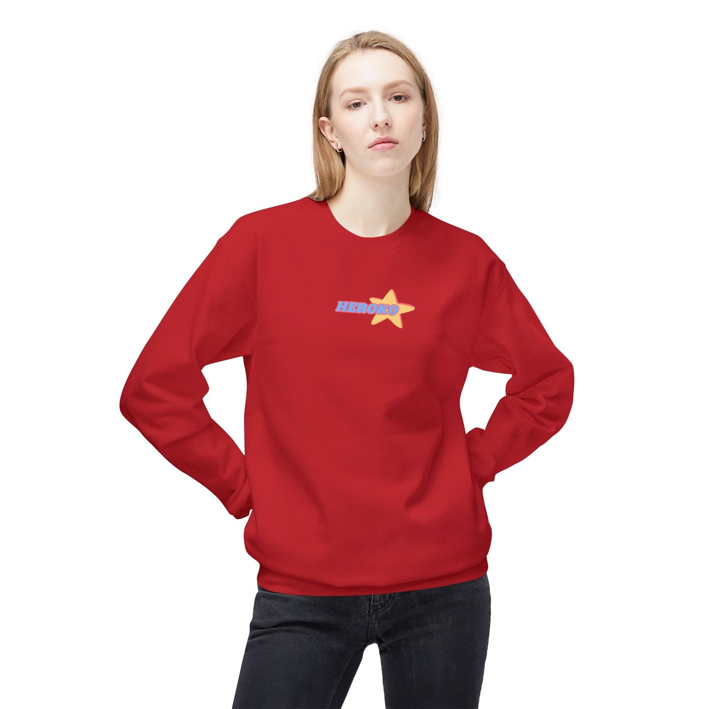 Adults HEROKO RETRO STAR Fleece Crewneck Sweatshirt