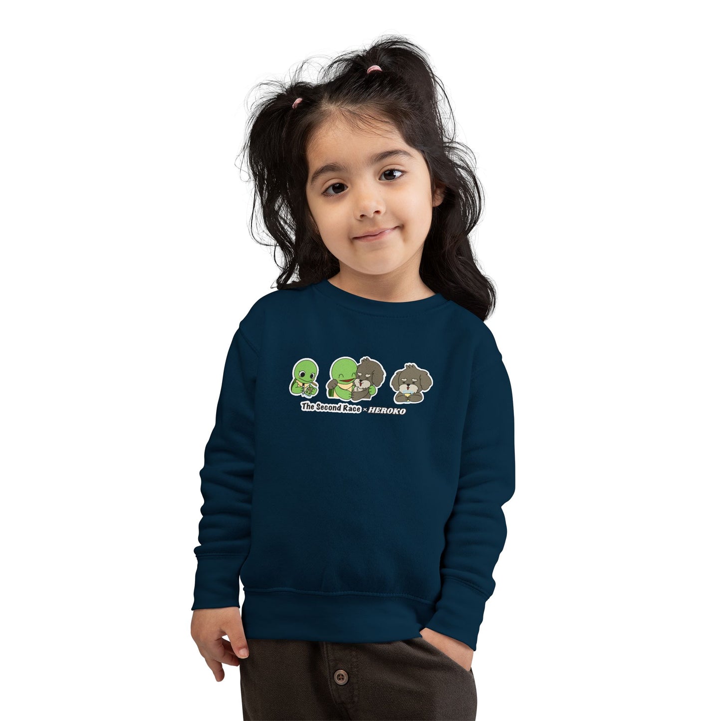Toddler Sweatshirt — Cute Cartoon Turtle and Dog "The Second Race" Pullover