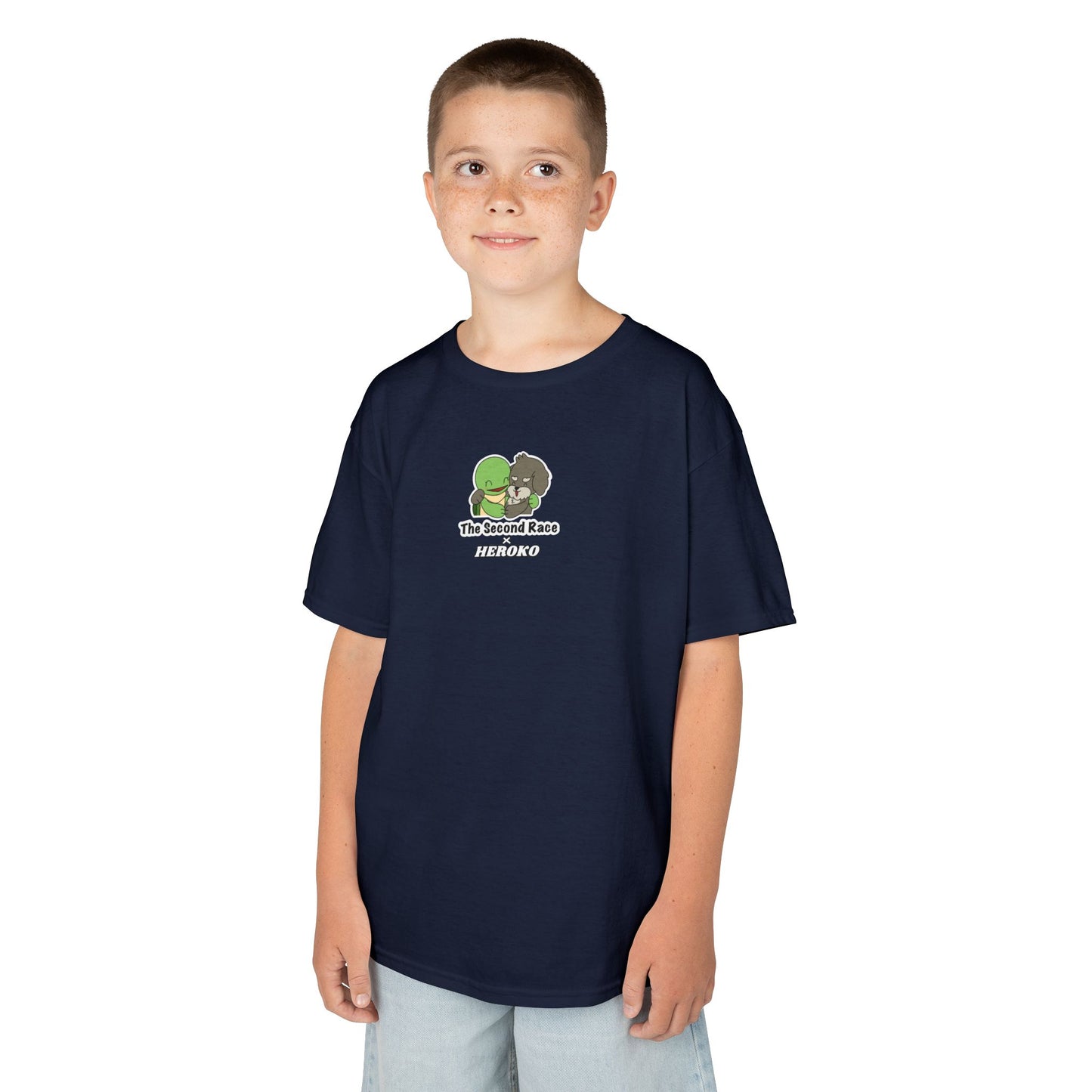 Kids Tee -"The Second Race" Cute Turtle and Puppy Graphic Tee