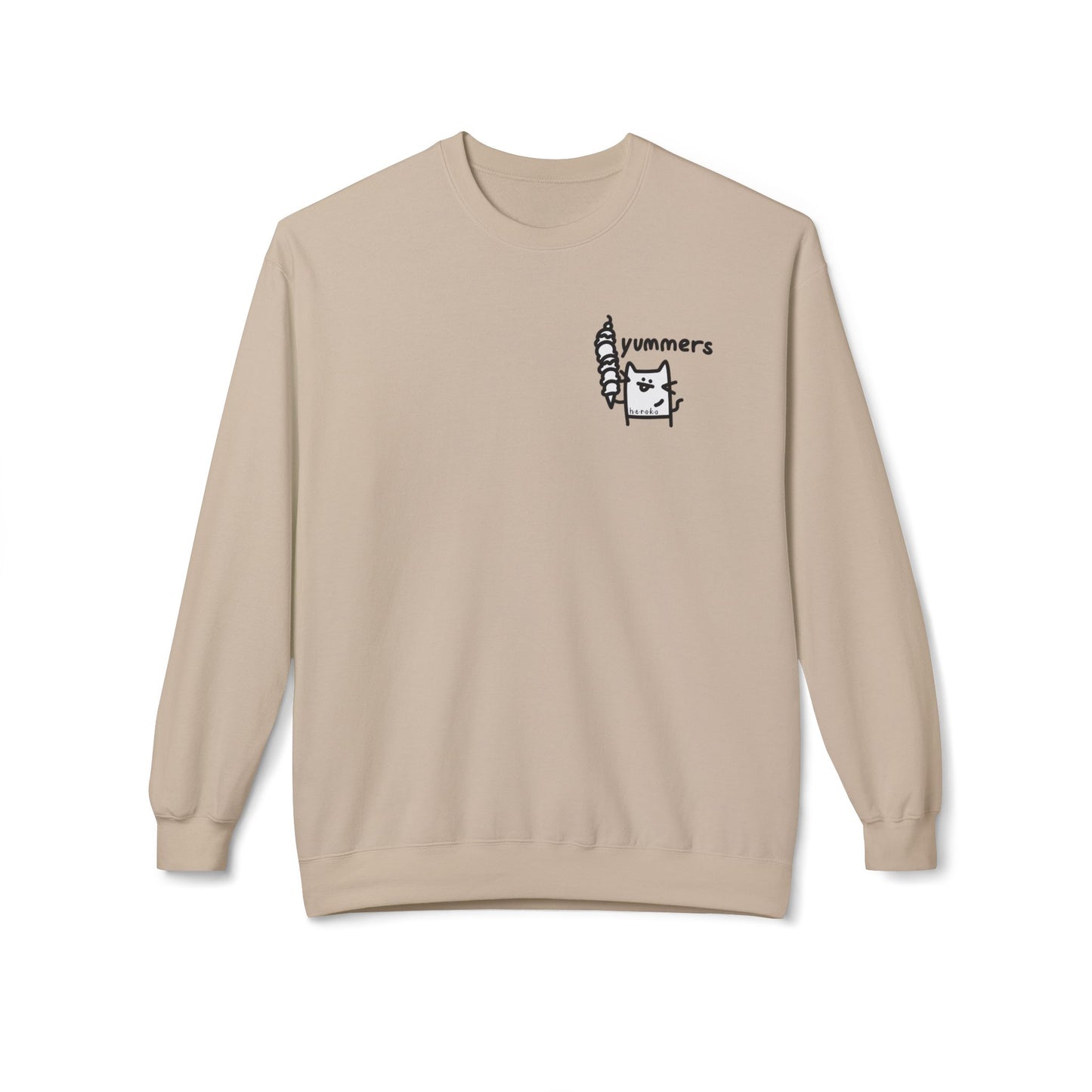 Adults CUTE CATS ‘YUMMERS’ Fleece Crewneck Sweatshirt