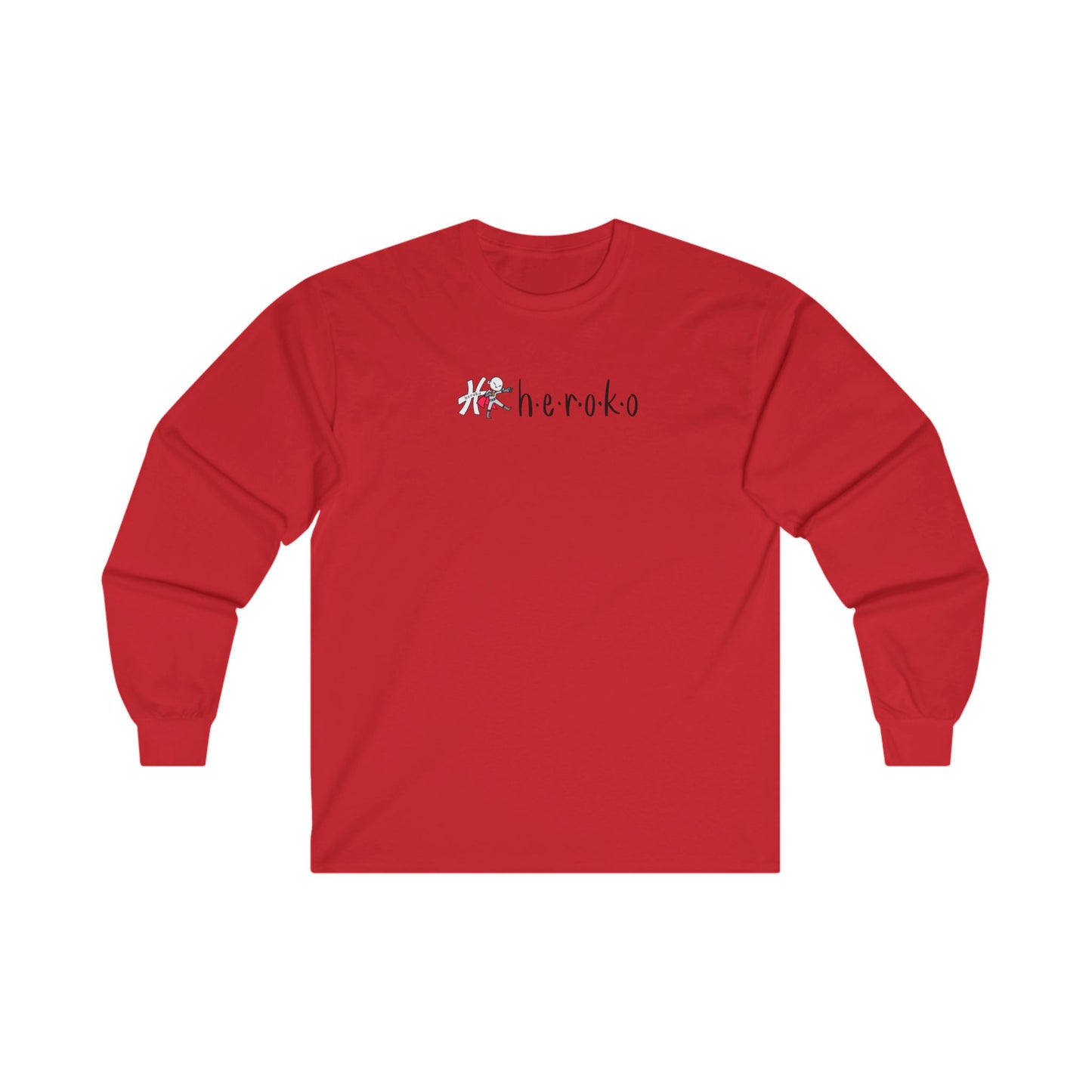 Adults HEROKO & LOGO Cotton Long Sleeve Tee (Runs Small for Men)