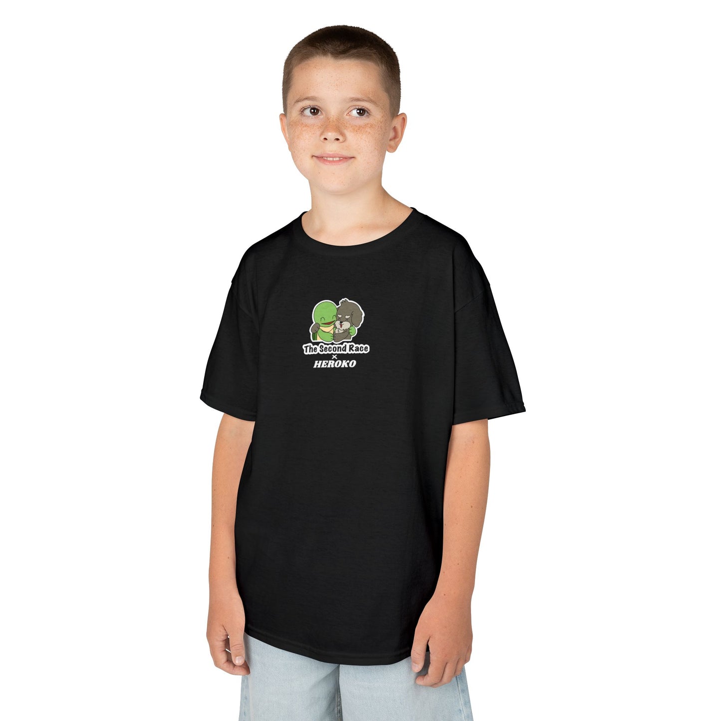 Kids Tee -"The Second Race" Cute Turtle and Puppy Graphic Tee