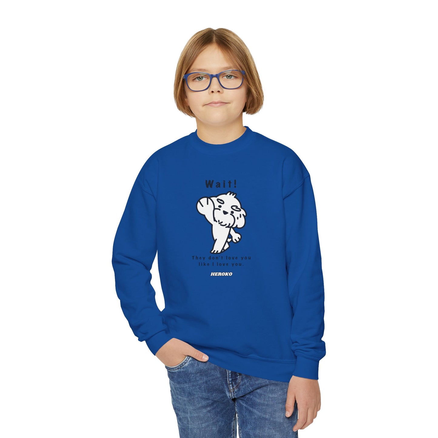 Youth WAIT! DOG MEME Crewneck Sweatshirt