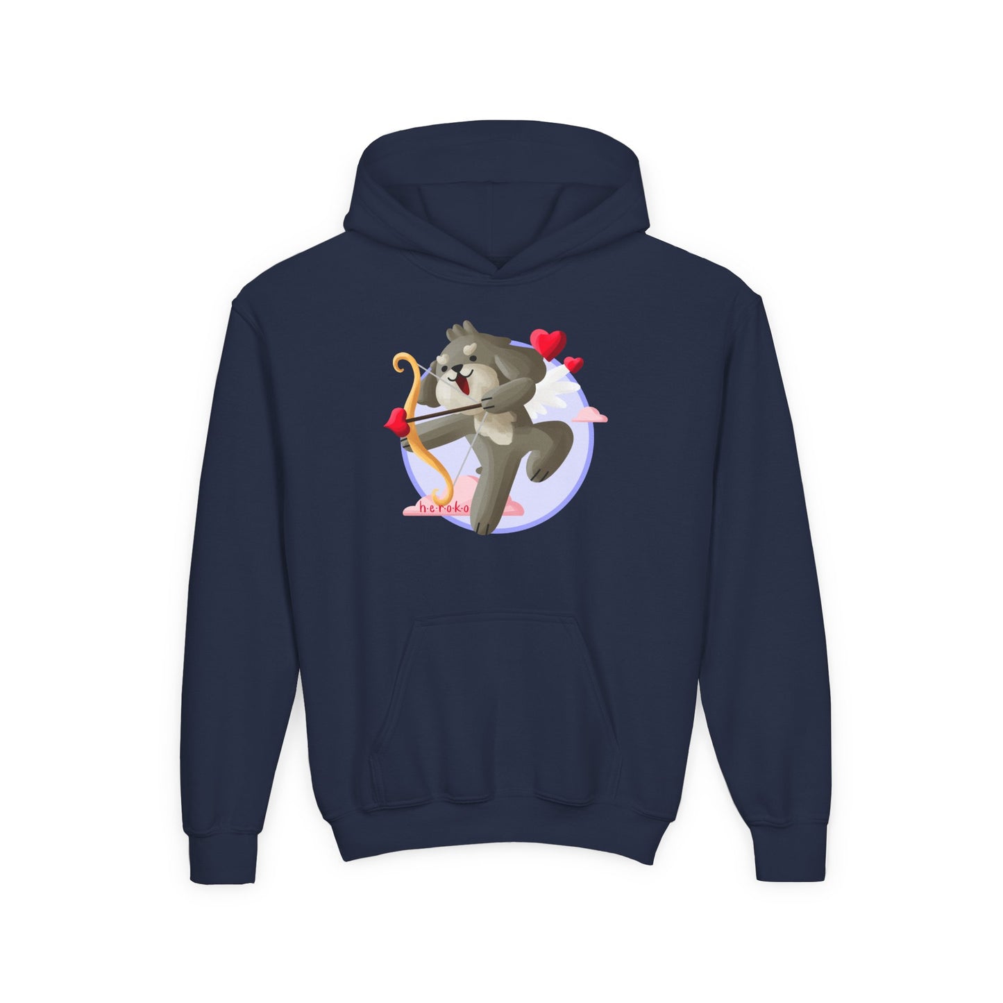 Kids Hoodie - Cute Dog Valentine's Day Design