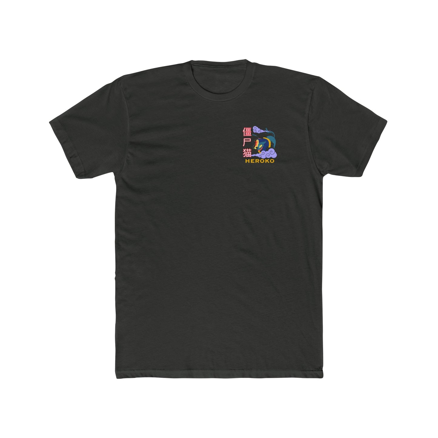 Spooky Unisex Tee, Chinese Ancient Zombie Cat Design