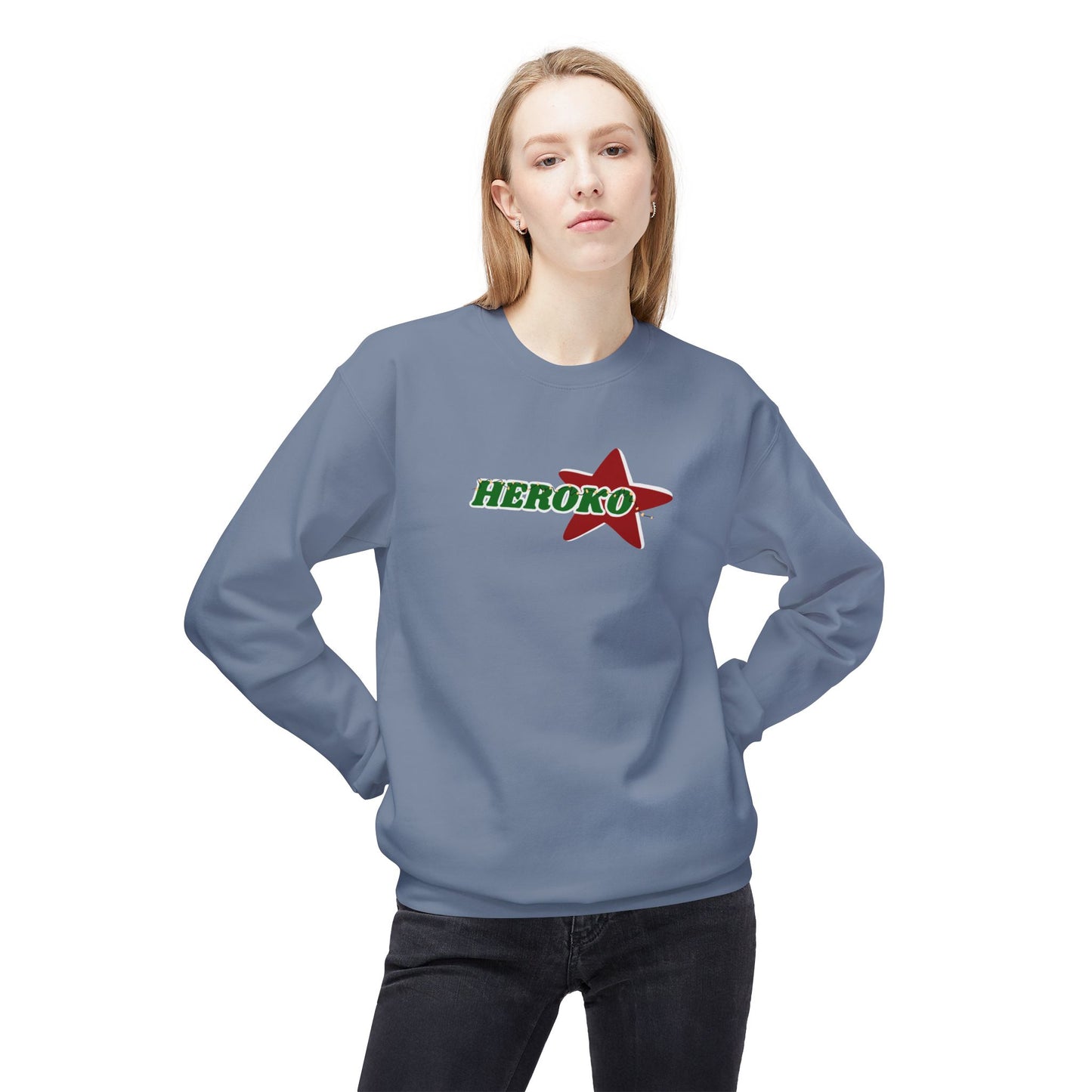 Adults HEROKO CHRISTMAS STAR Fleece Crewneck Sweatshirt