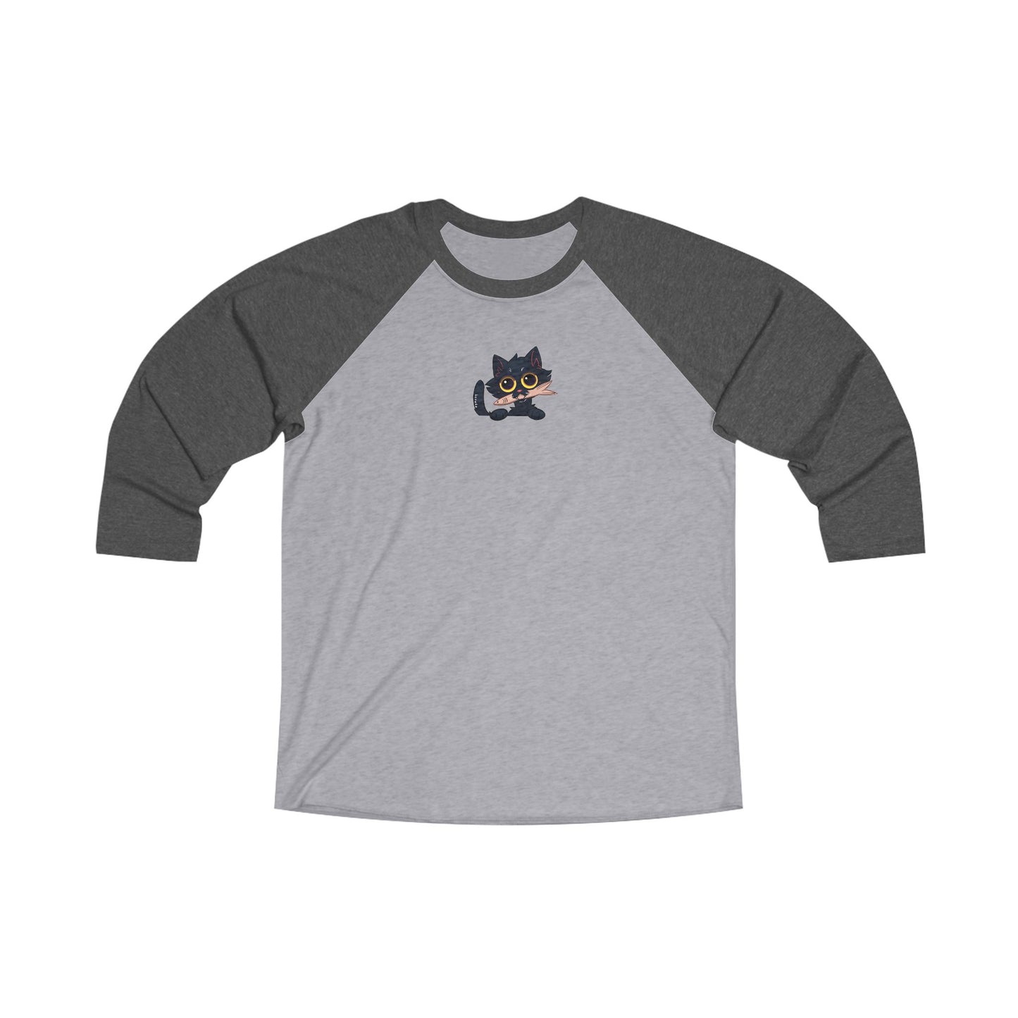 Adults BLACK CAT Tri-Blend 3\4 Raglan Tee